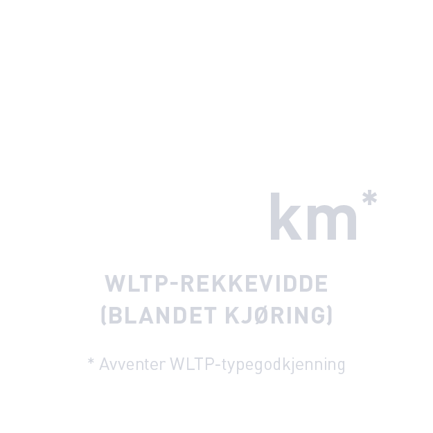 470 km WLTP-rekkevidde ved blandet kjøring