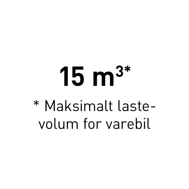 15 m3 maksimalt lastevolum for varebil