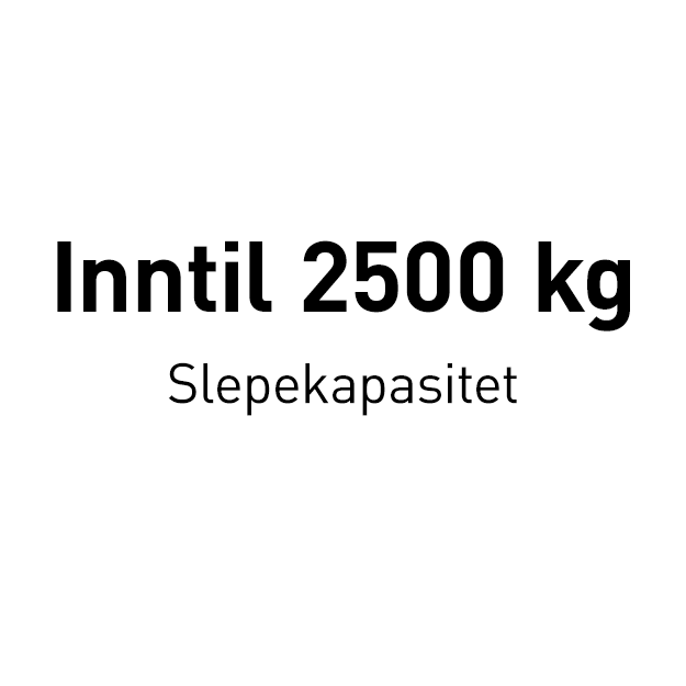 Inntil 2500 kg slepekapasitet