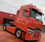 Red painted truck