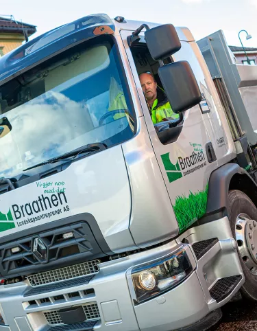 Renault elektrisk lastebil på byggeplass