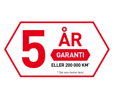 5 år garanti eller 200 000 km